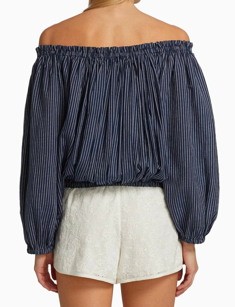 Rag & Bone Mimi Off The Shoulder Stripe Top - Size Medium