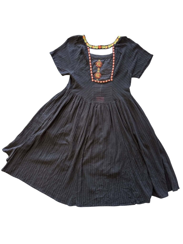 Free People Black Embroidered Dress