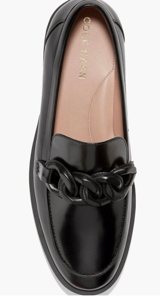 Cole Haan Glossy Geneva Chain Loafers - Size 8.5