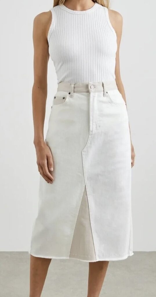 Rails Highland Ecru Patchwork Jean Skirt - Size 24