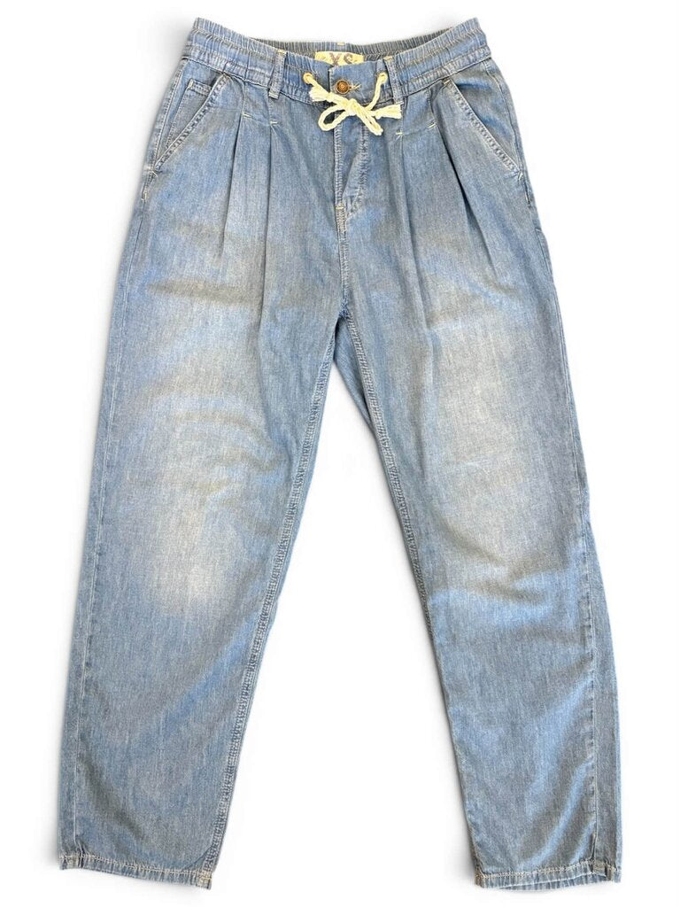 Free People Tie Pleated Denim Pants - Size XS