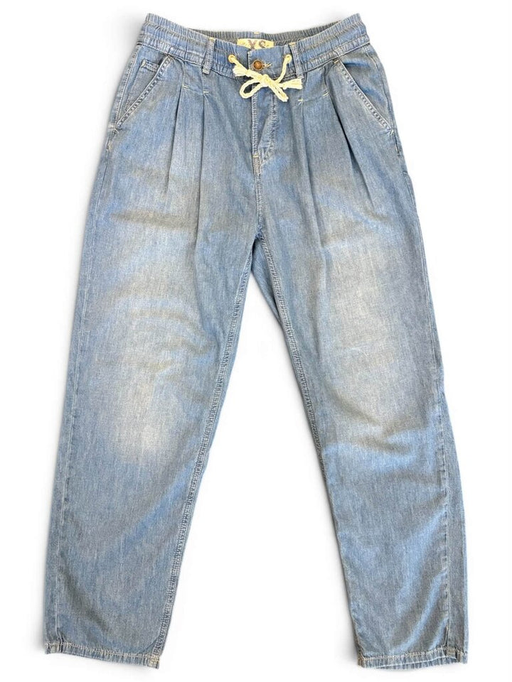 Free People Tie Pleated Denim Pants - Size XS