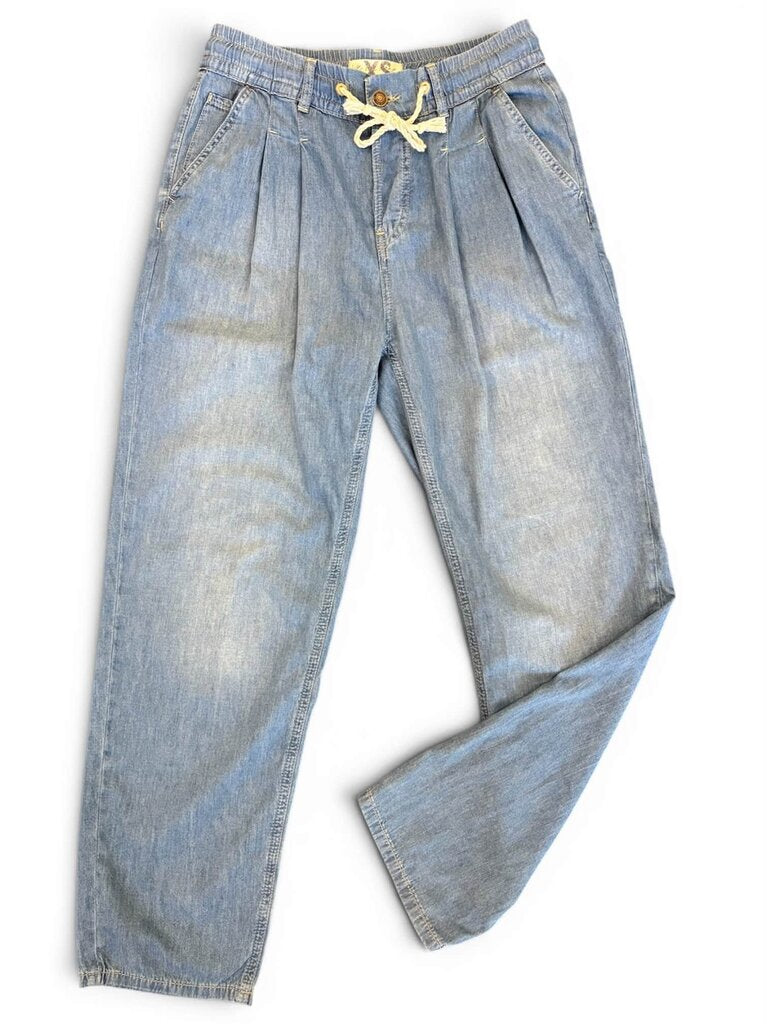 Free People Tie Pleated Denim Pants - Size XS