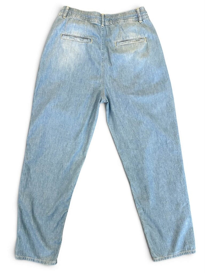 Free People Tie Pleated Denim Pants - Size XS