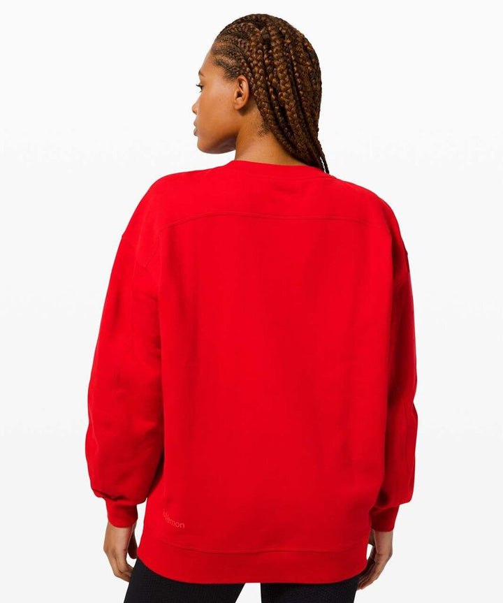 Lululemon Perfectly Oversized Crew In Dark Red - Size XL (Retails for $108)