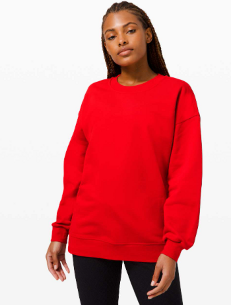 Lululemon Perfectly Oversized Crew In Dark Red - Size XL (Retails for $108)