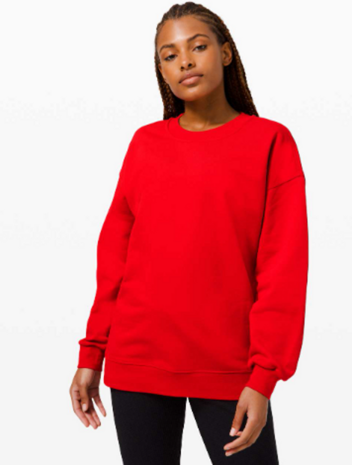 Lululemon Perfectly Oversized Crew In Dark Red - Size XL (Retails for $108)