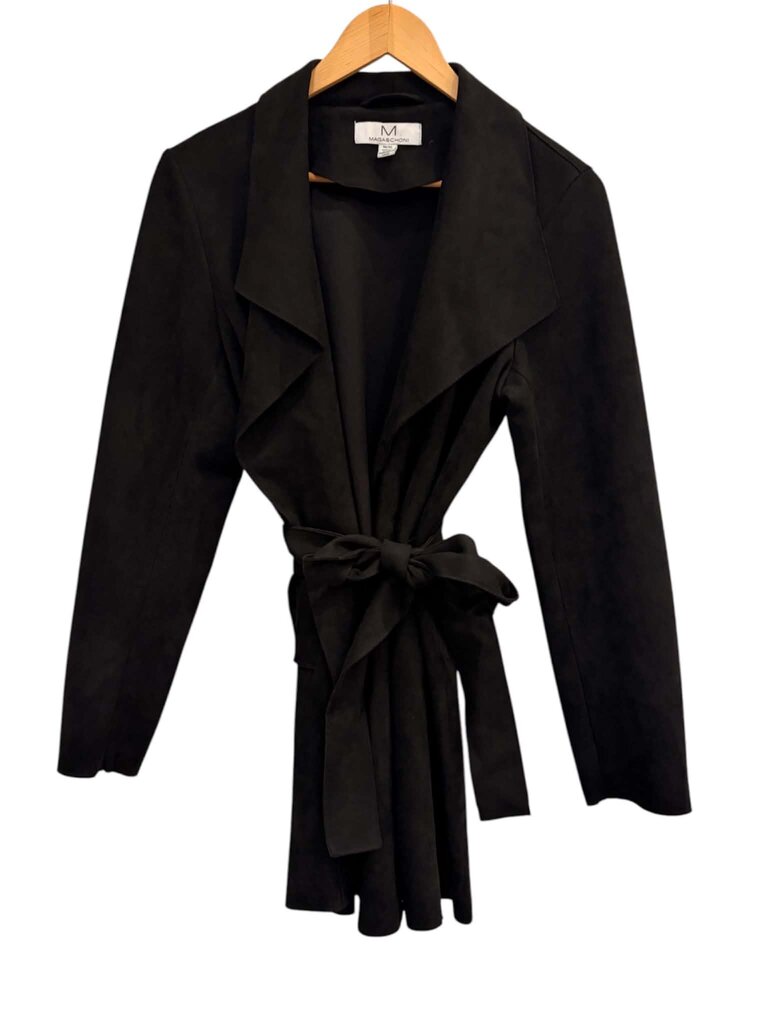 Magaschoni Faux Suede Tie Belt Jacket - Size Medium