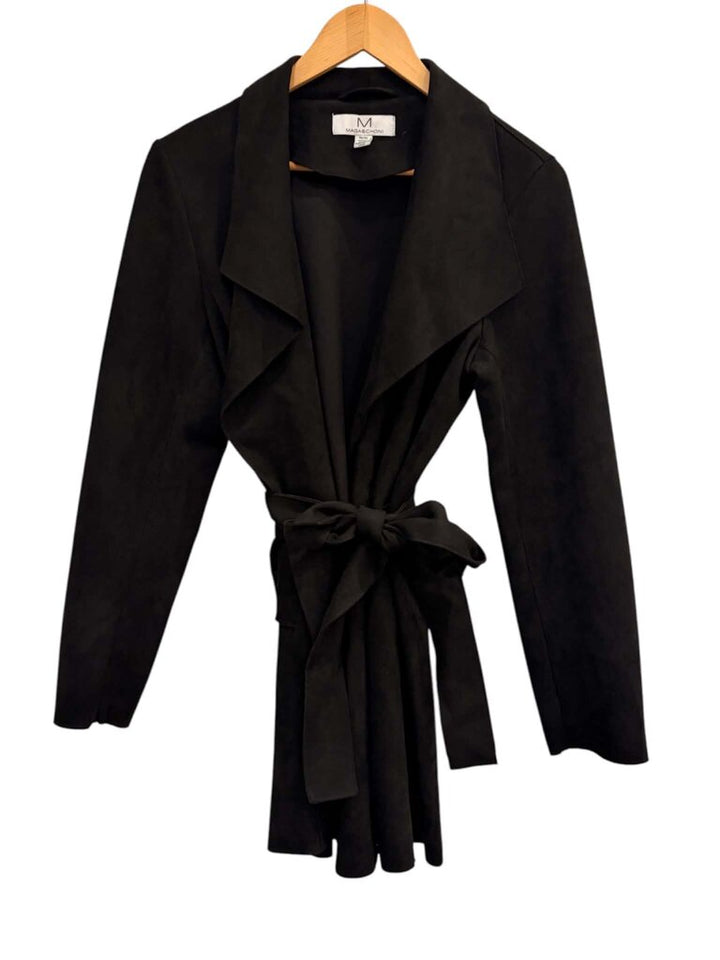 Magaschoni Faux Suede Tie Belt Jacket - Size Medium