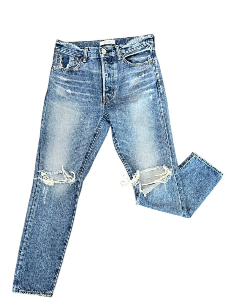 Moussy Distressed High Rise Straight Jeans - Size 26