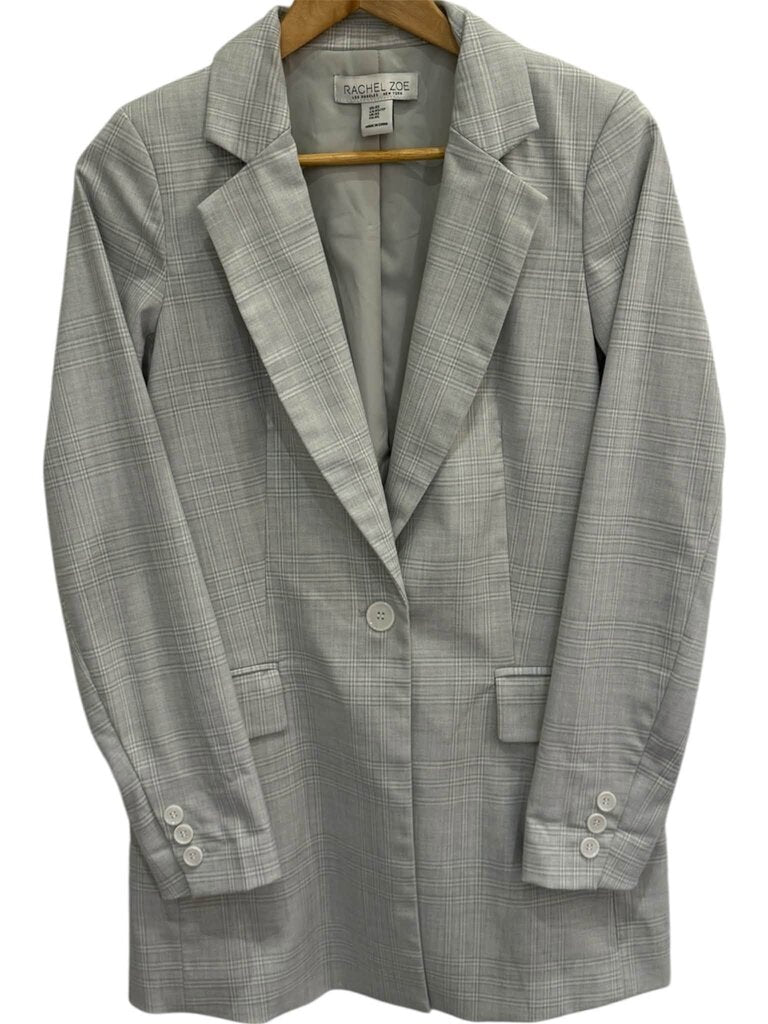 Rachel Zoe Gray Plaid Shacket Blazer - Size XS