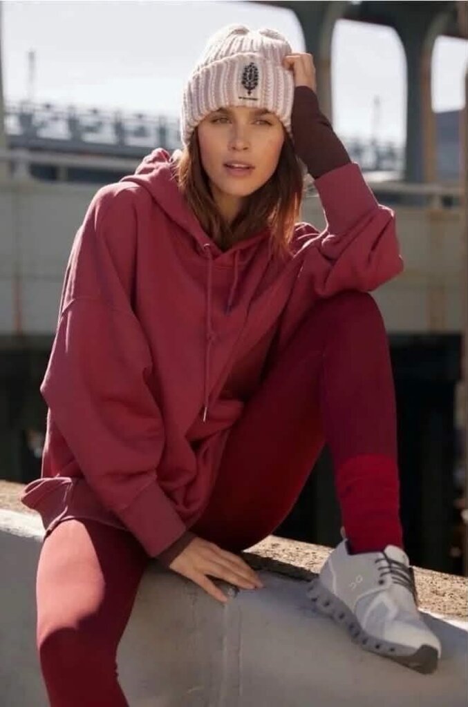 Free People Sprint To The Finish Hoodie In Red - Size Large