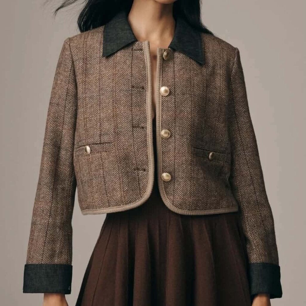 Maeve Wool-Blend Shrunken Heritage Lady Jacket - Size Medium