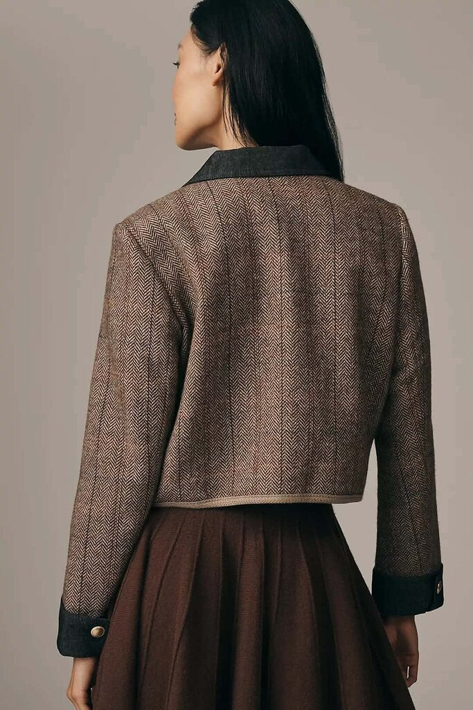 Maeve Wool-Blend Shrunken Heritage Lady Jacket - Size Medium
