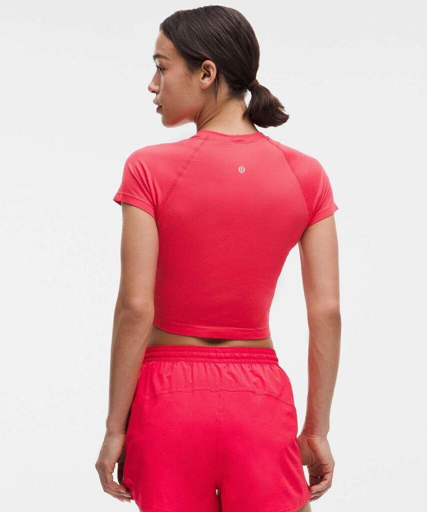 Lululemon Swiftly Tech Cropped Short-Sleeve Shirt 2.0 in Red Glow - Size 10 (Retails for $68)