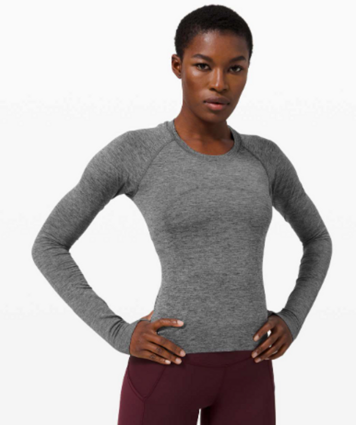 Lululemon Swiftly Tech Long Sleeve 2.0 *Race in Graphite Grey/Silver Drop - Size 4 (Retails for $78)