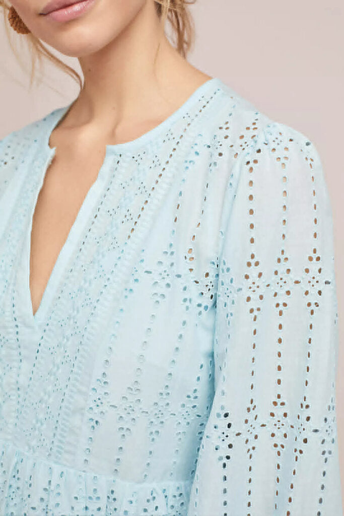 Anthropologie Eyelet Babydoll Dress- Size 2