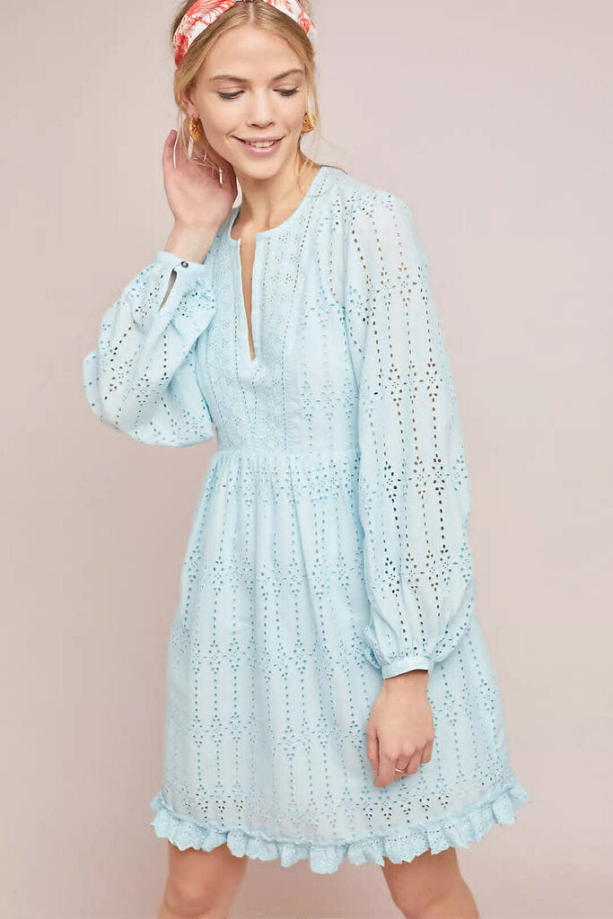 Anthropologie Eyelet Babydoll Dress- Size 2