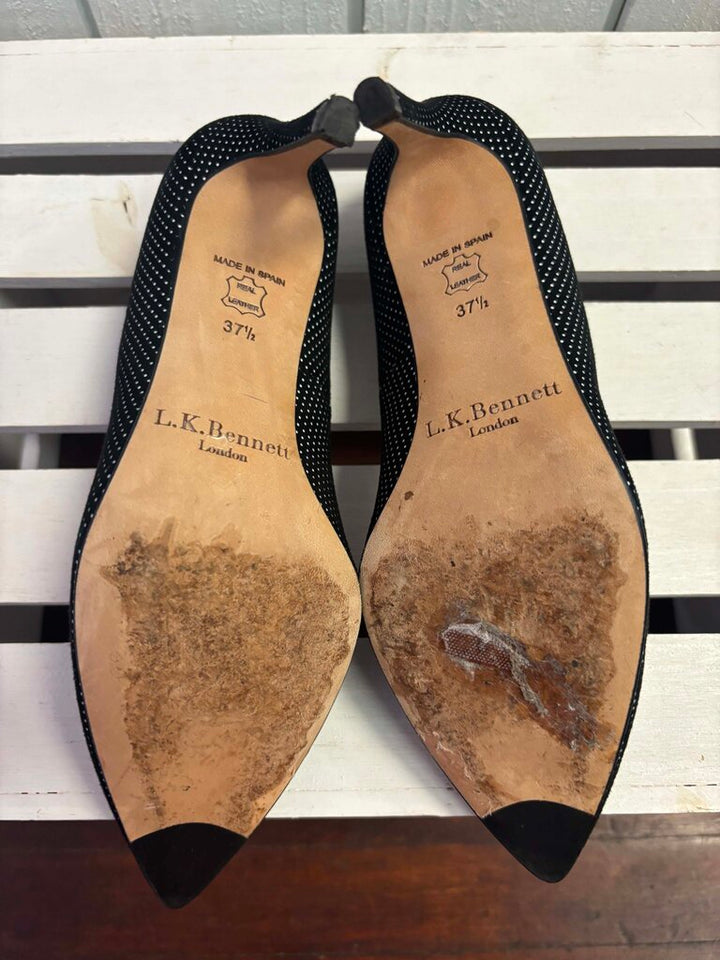 L. K. Bennett Polka Dot Suede Pumps - Size 37.5