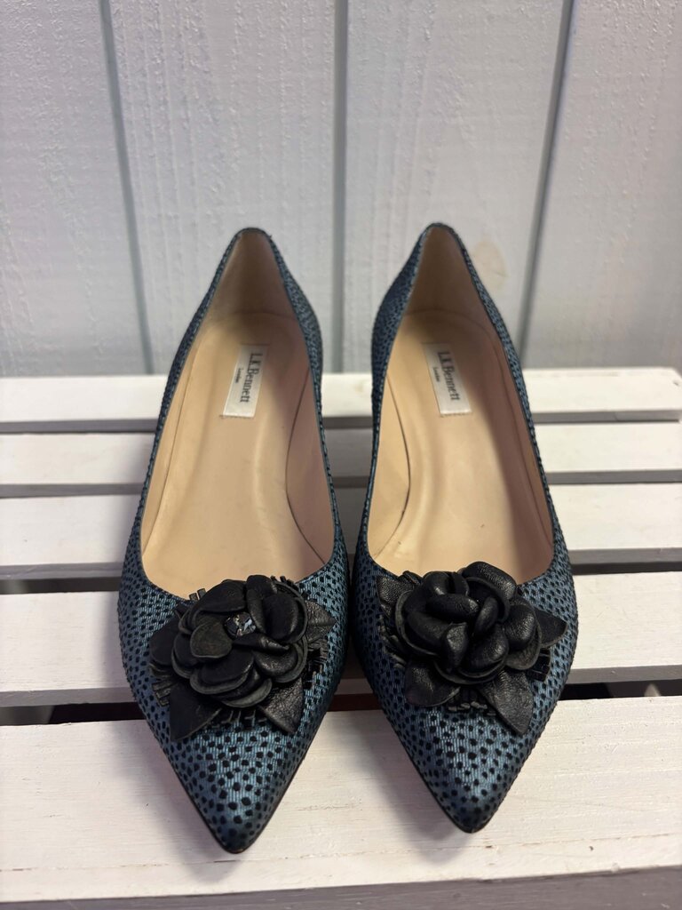 L. K. Bennett Kitten Heels In Blue - Size 38