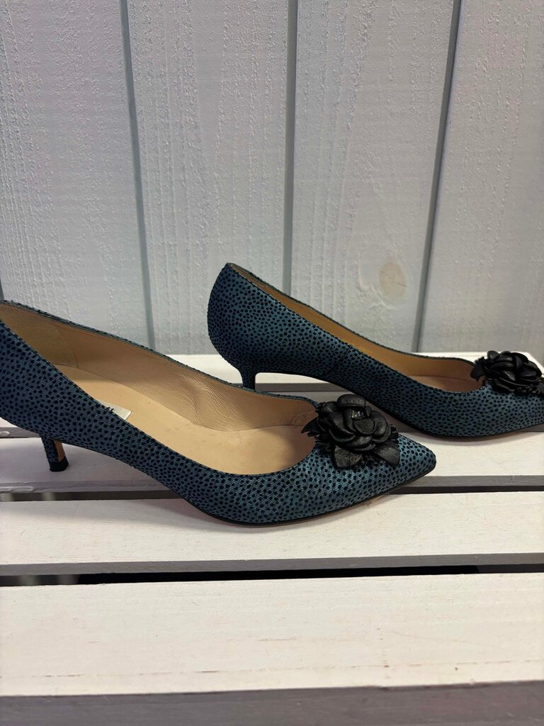 L. K. Bennett Kitten Heels In Blue - Size 38