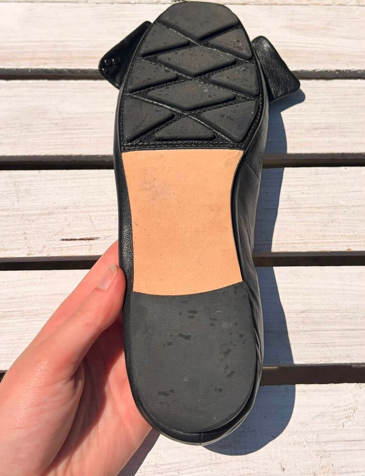 Tory Burch Divine Bow Leather Flats - Size 7.5