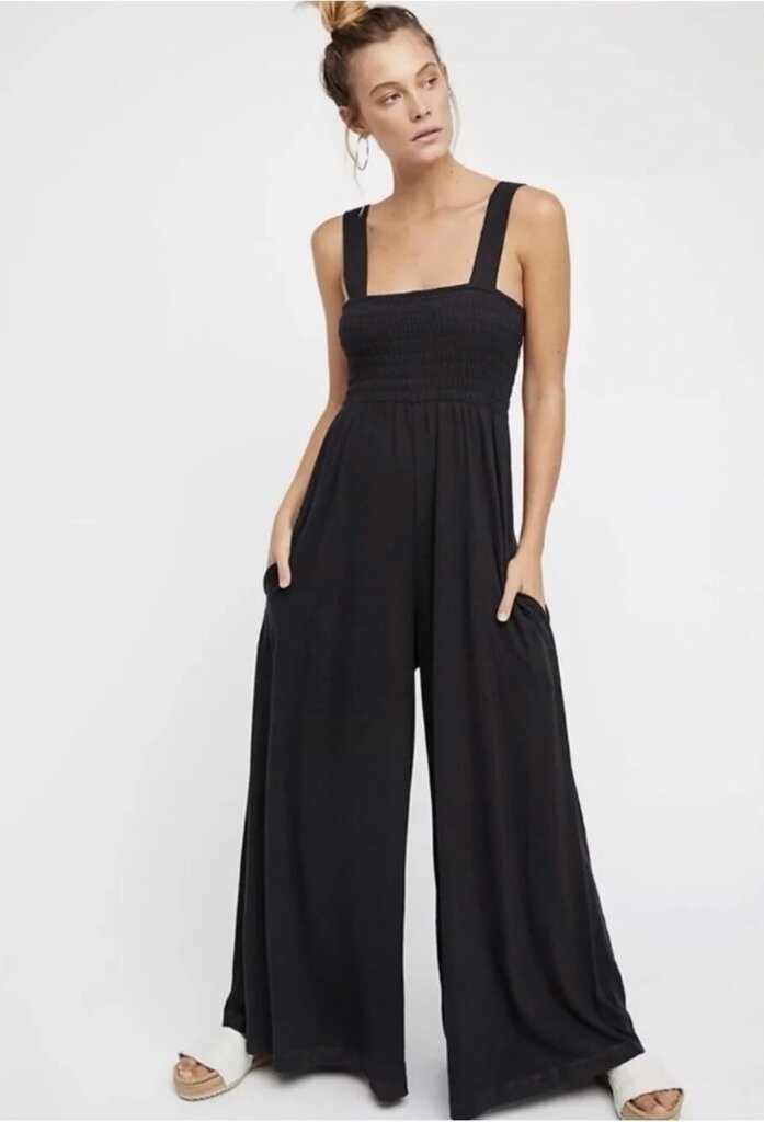 Free People Homecoming Jumpsuit In Black - Size Large