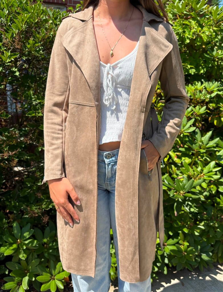 Tahari NWT Faux Leather Trench Coat - Size Small