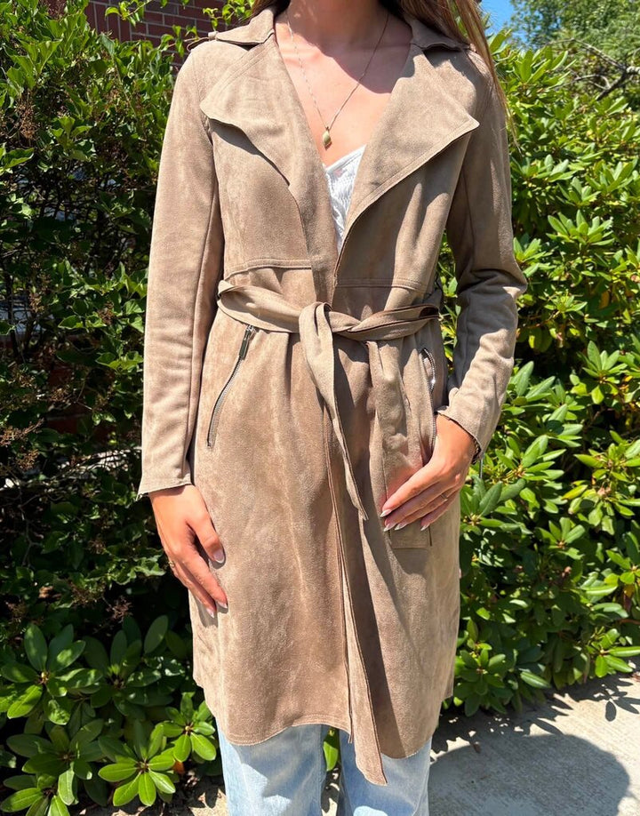 Tahari NWT Faux Leather Trench Coat - Size Small