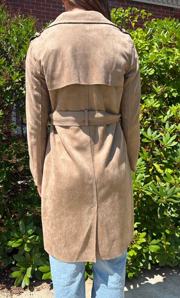 Tahari NWT Faux Leather Trench Coat - Size Small