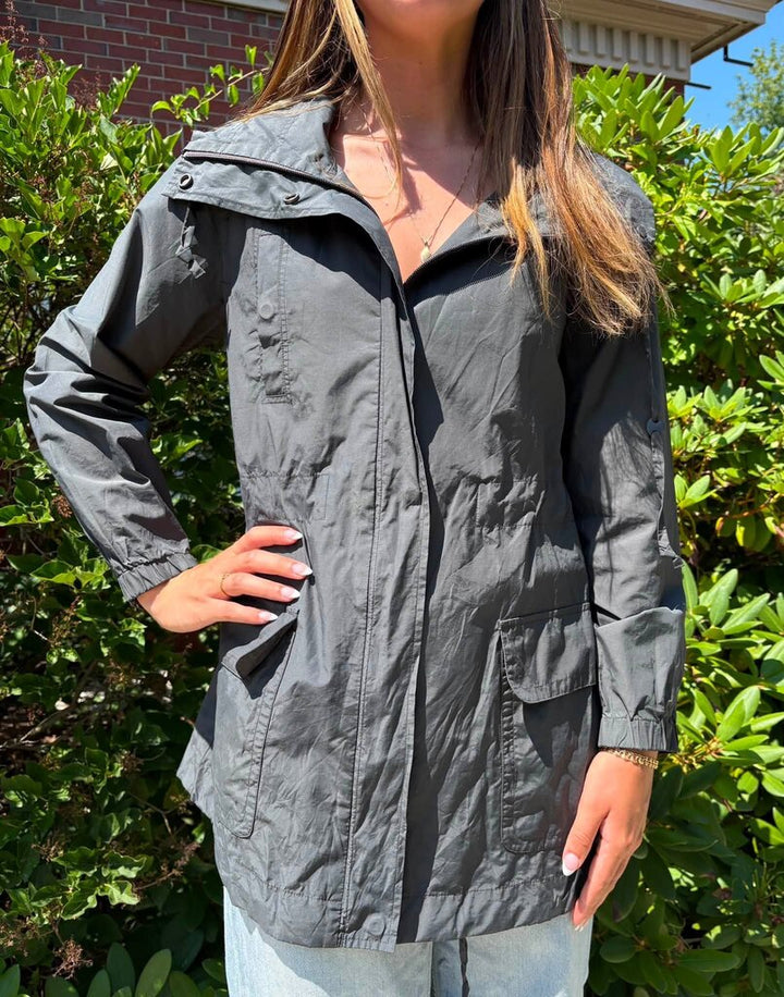 Eileen Fisher Light Cotton Nylon Utility Coat - Size XS