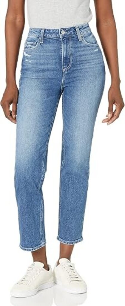 Paige Sarah Straight Ankle High Rise Jeans in Canyon Moon Distressed - Size 30