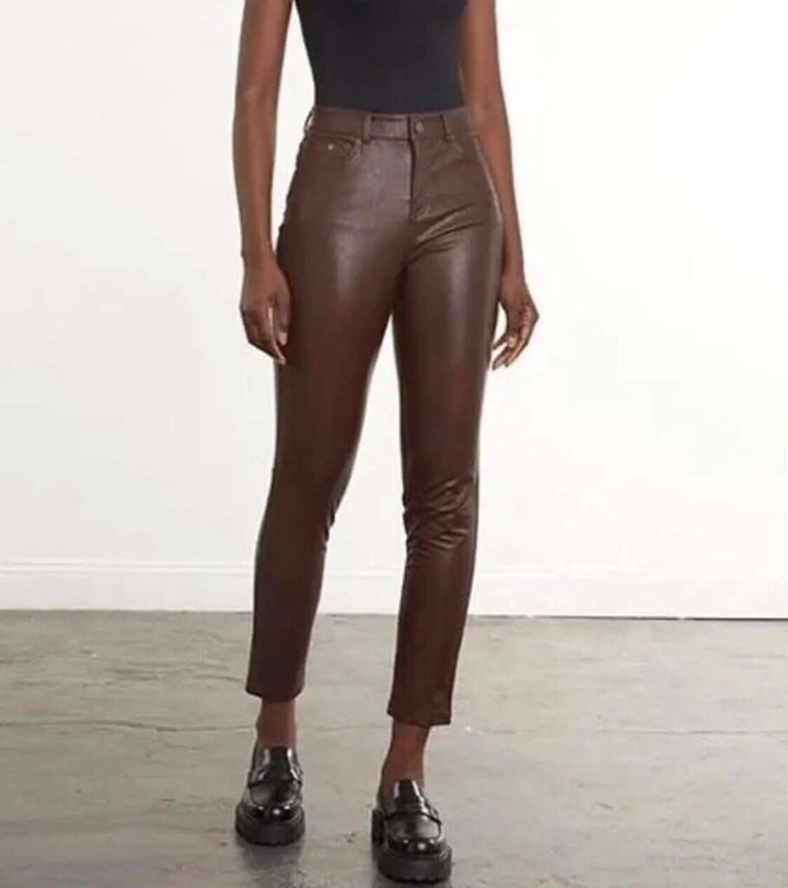 Commando Faux Leather Pants In Brown - Size XS