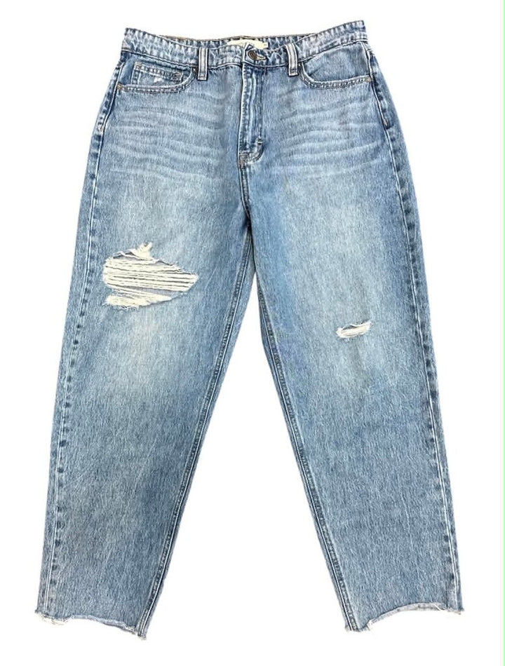 Hidden Raw Hem Destructed Jeans - Size 30