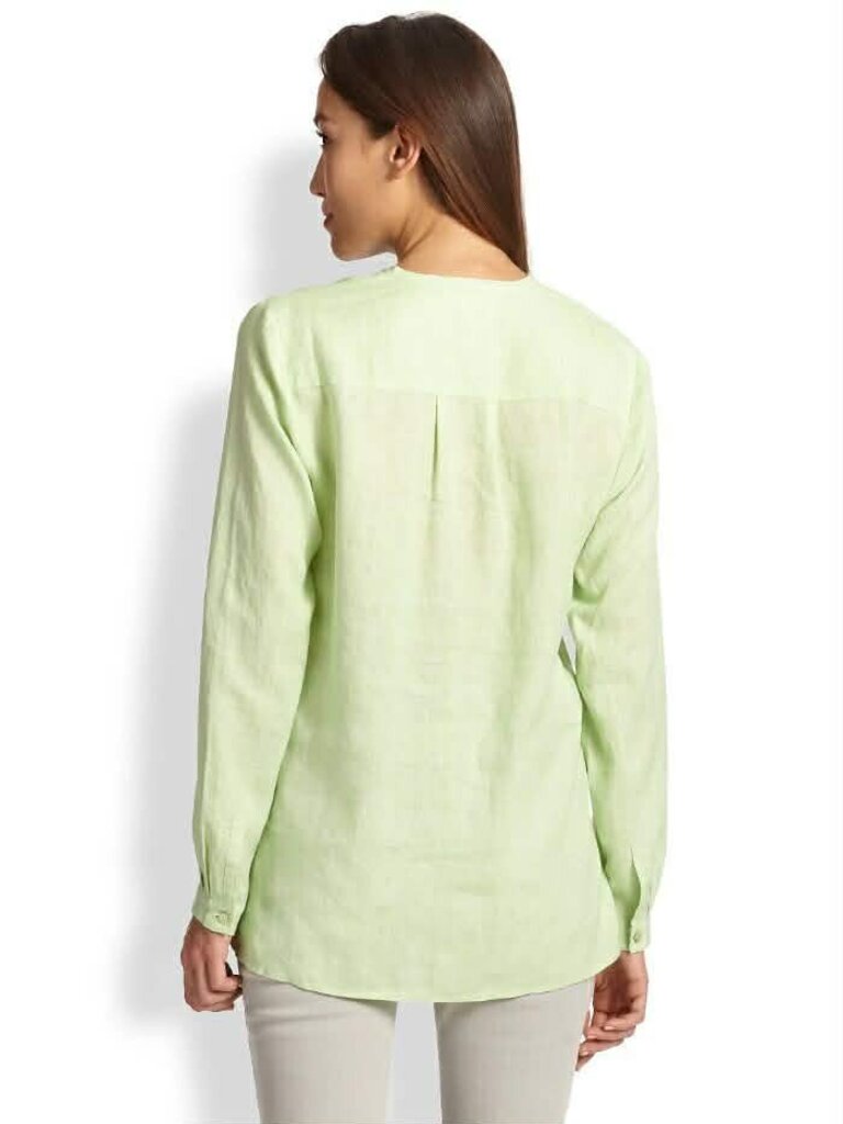 Eileen Fisher Irish Linen Button Down Blouse - Size XL