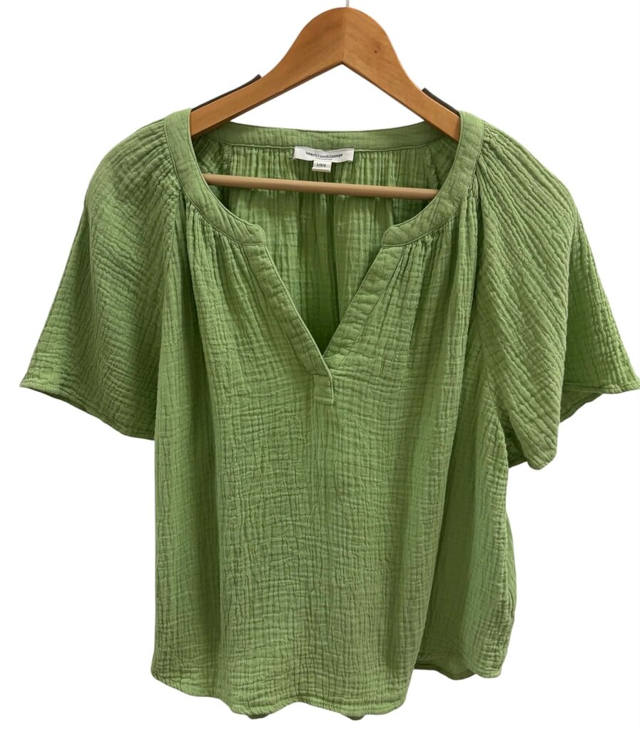 Beach Lunch Lounge Blouse In Green - Size Large