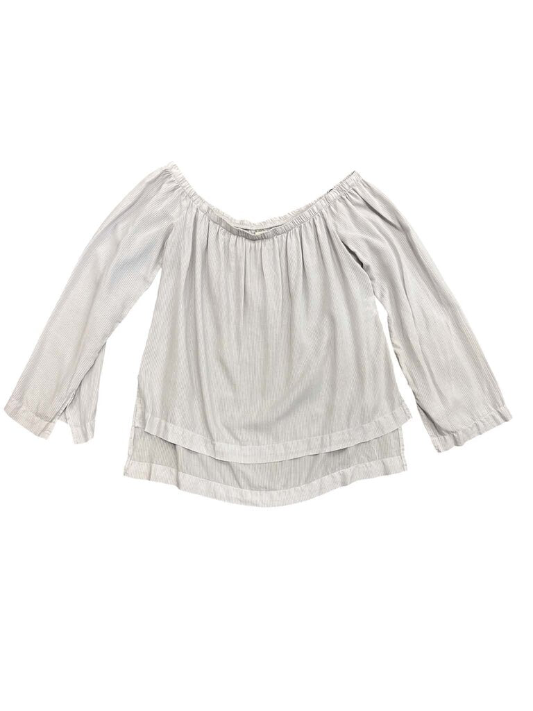 Bella Dahl Off-The-Shoulder Smocked Peasant Blouse Top- Size Small