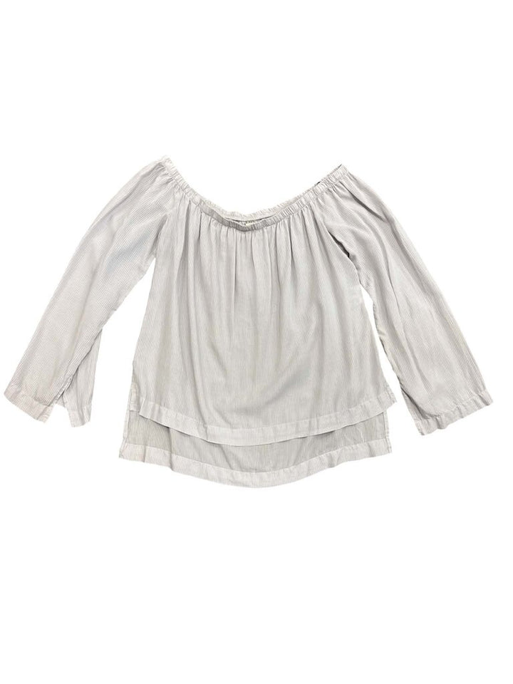 Bella Dahl Off-The-Shoulder Smocked Peasant Blouse Top- Size Small