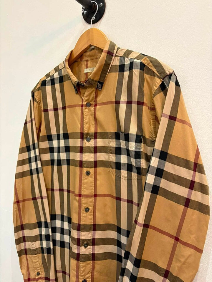 Burberry Nova Check Cotton Button Up - Size Large