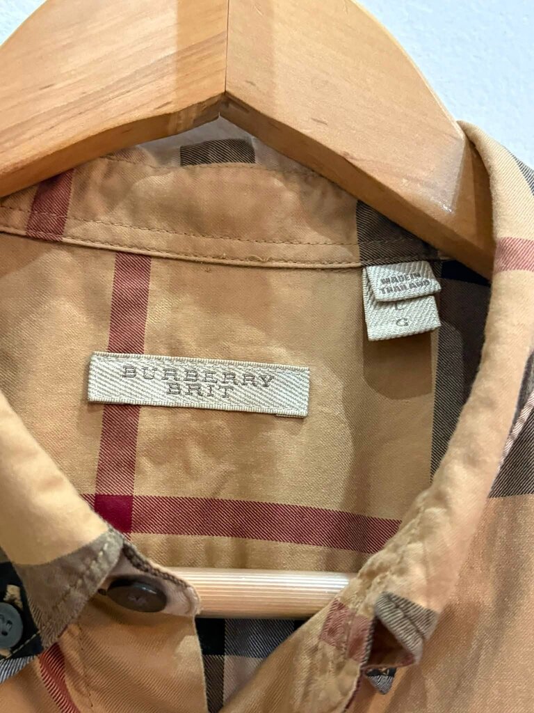 Burberry Nova Check Cotton Button Up - Size Large