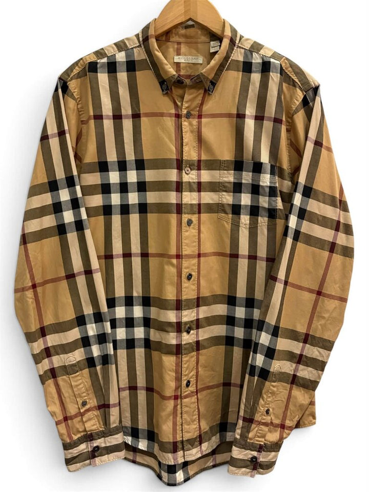 Burberry Nova Check Cotton Button Up - Size Large