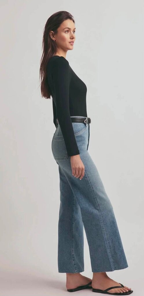 Favorite Daughter The Mischa Super High Rise Wide Leg Ankle Jeans In Monterey - Size 27 (Retails For $198)
