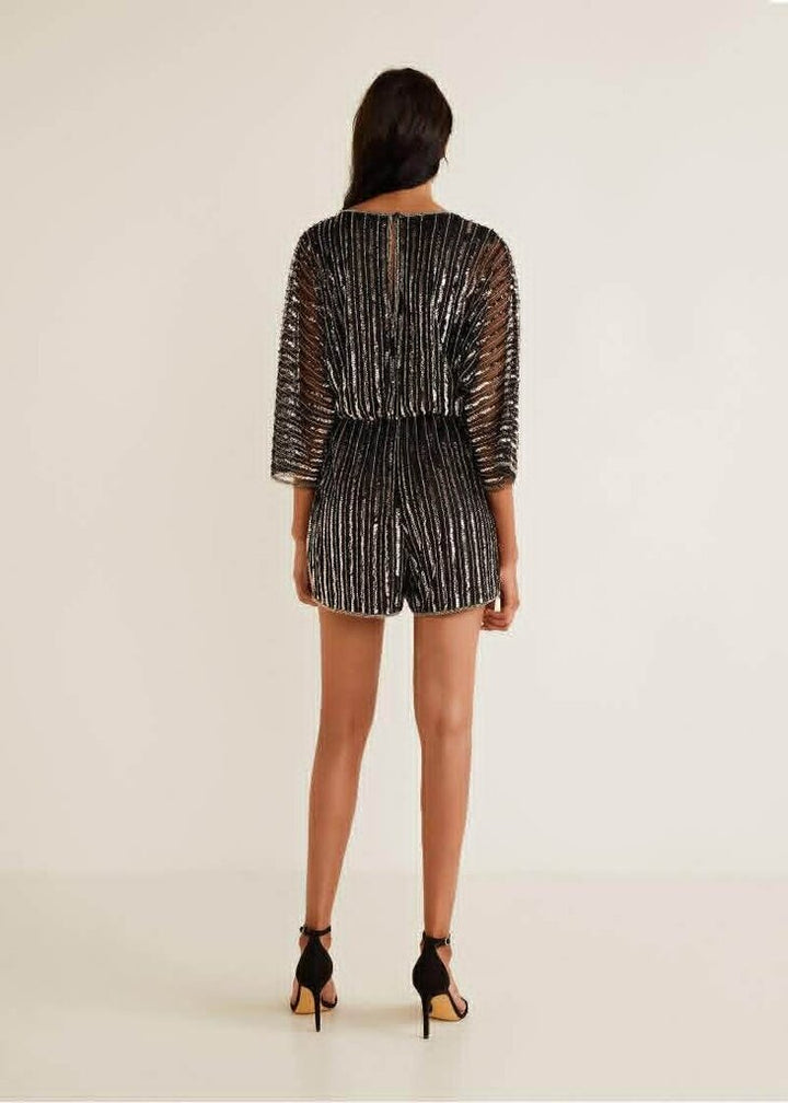 Mango Sequin Wrapped Romper- Size XS