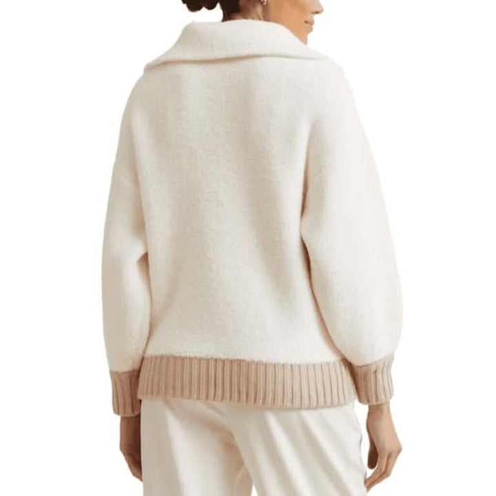Kashwere Cozy Full-Zip Jacket In White - Size Medium