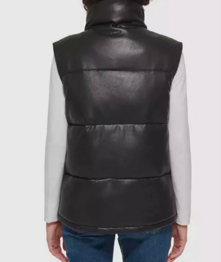 Marc New York Faux Leather Puffer Vest - Size Large
