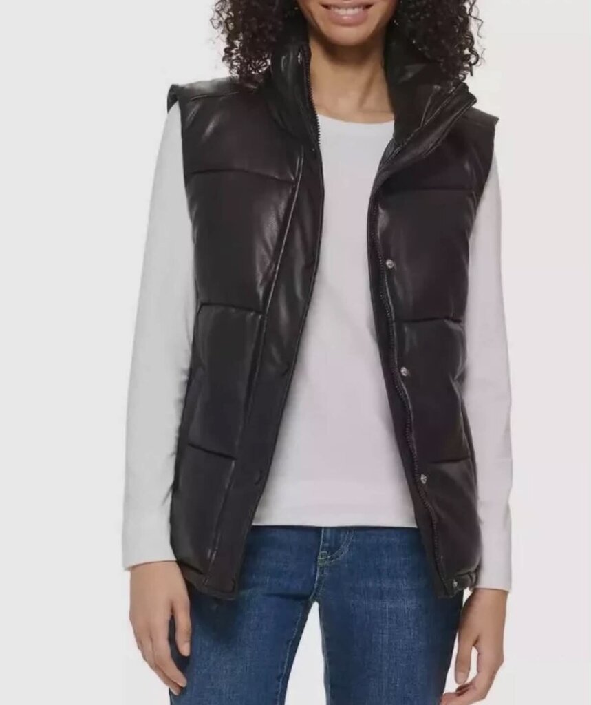 Marc New York Faux Leather Puffer Vest - Size Large
