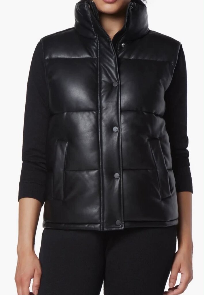 Marc New York Faux Leather Puffer Vest - Size Large