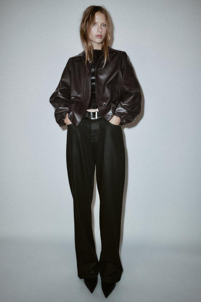 Zara Faux Leather High Collar Jacket NWT - Size XS