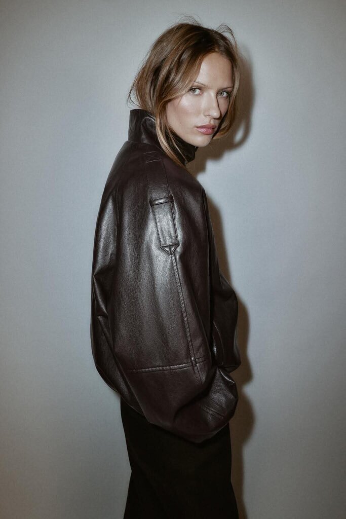 Zara Faux Leather High Collar Jacket NWT - Size XS