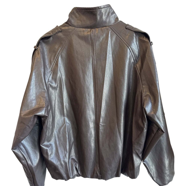 Zara Faux Leather High Collar Jacket NWT - Size XS
